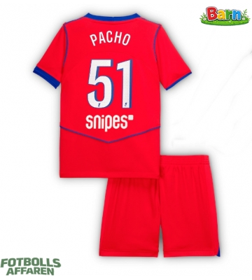 Paris Saint-Germain Willian Pacho #51 Tredjeställ Barn 2025-26 Kortärmad (+ Korta byxor)